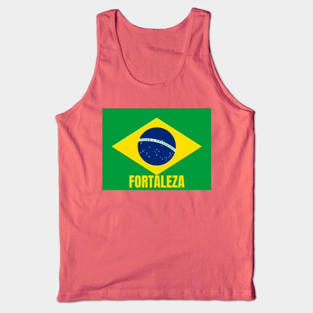 Fortaleza City in Brazilian Flag Tank Top by aybe7elf